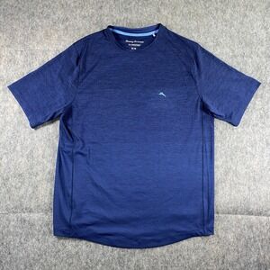 Tommy Bahama Island Zone T-Shirt Men's Medium Short Sleeve Blue Stretch